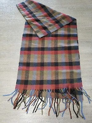 Mens MULTI COLORED BLOCK DESIGN WINTER SCARF 50 INCH LONG + FRINGES X 10.5 • $3.60