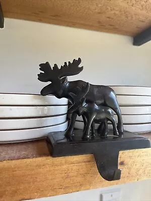 Vintage Moose Cabin Lodge Decor Bronze Shelf Hook Pot Holder Hanging Rustic • $16