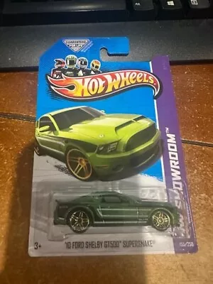 2013 Hot Wheels HW Showroom '10 Ford Shelby GT500 Supersnake #155 Green • $3.25