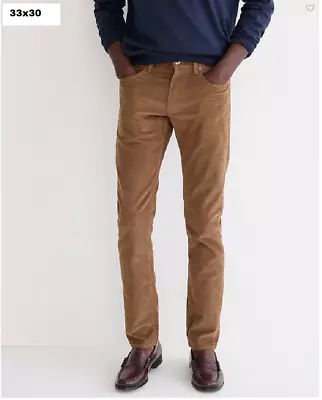 NEW J.Crew 484 Slim-Fit Corduroys Mens Flat Front Soft Stretch Cord Pants 33X30 • $37.95