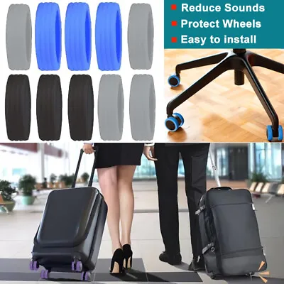 10/20PCS Luggage Wheel Cover Silicone Reduce Noise Protector Wheels Caster Shoes • $14.99