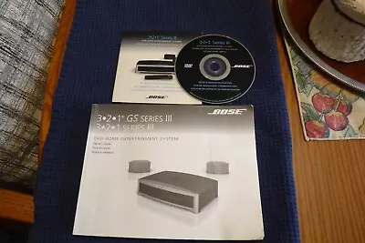 Bose Instruction Manual & Setup DVD For Bose 3-2-1 Series IIl Home System 321 • $22