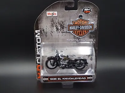 1936 36 El Knucklehead Harley Davidson Motorcycle Hd  1:24 Scale Diecast Model • $11.99