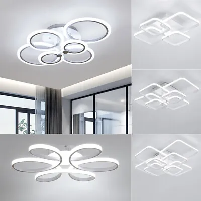 £65.95 • Buy Decorative Modern LED Ceiling Light Square/Ring Chandelier Flower Lamp Bedroom