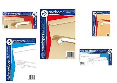 £0.99 • Buy Plain White / BROWN  Envelopes - Strong Self Seal - A4/C4 A5/C5 DL 