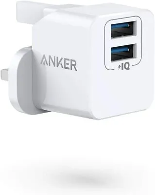 Anker USB Plug Charger PowerPort Mini Dual Port USB Wall Charger 2.4A For IPhone • £10.99