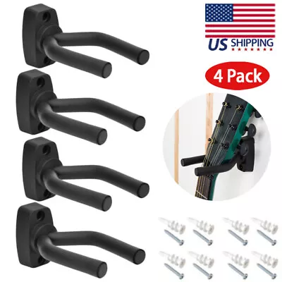 4Pack Wall Mount Guitar Hanger Hook Holder Display Stand Fits Mandolin Banjo • $8.98