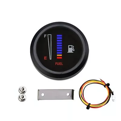 2  52mm Car Motorcycle Fuel Level Meter Gauge LED Display Digital 12/24V 10 Grid • $14.99