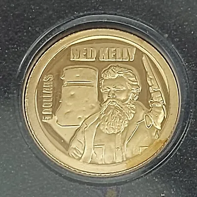 Ned Kelly 2013 Cook Islands Mini 14ct (585 14K) Gold $5 Coin In Capsule • $80.76