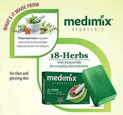 Medimix Ayurvedic Classic 18 Herbs Soap 125 Gm Pack Of 6 • $24.98