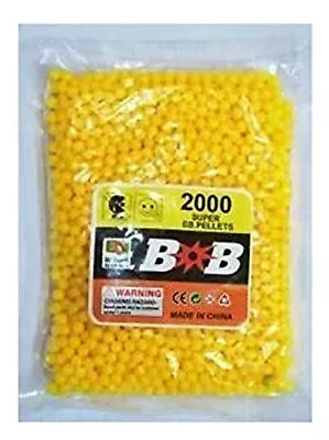 6 MM Plastic BB Bullets For Toy Guns & Air Gun | 2000 Pcs | Yellow Colour • $31.87