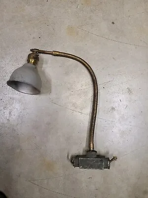 Vtg Antique Industrial Factory Machine Work Bench Gooseneck Light Lamp Steampunk • $75
