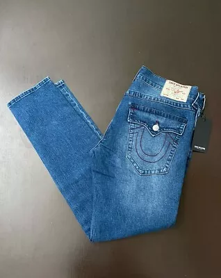 True Religion Jeans Men's Rocco SN Flap Skinny Blue Size 36x32 • $49.99