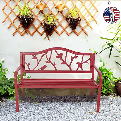 Outdoor Bench Patio Chair Metal Garden Furniture Deck Backyard Park Porch Seat ~ • $104.99