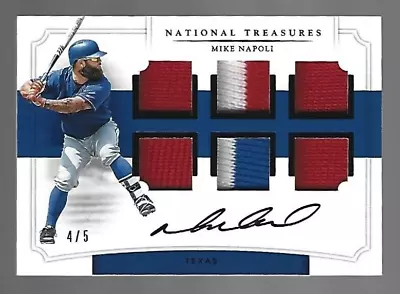 Mike Napoli 2017 National Treasures Six Swatch Patch Signatures Auto 4/5  • $199.99