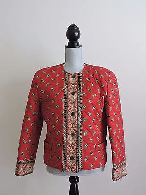 Vera Bradley Red Quilted Jacket Blazer Coat Small S 1991 Retired Fall Womens • $35.99