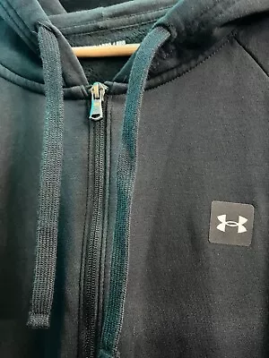 Under Armour Sweatshirt Mens 2XL Gray Full Zip Up Hoodie Black Sweatshirt XXL • $17.99