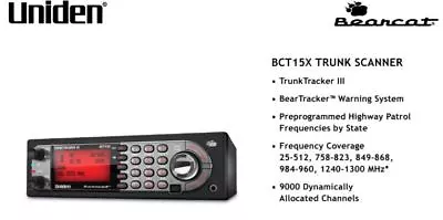 Uniden BearTracker BCT15X Police Scanner TrunkTracker Base Mobile Radio Fire EMS • $199.95