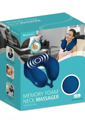 New Health Touch Blue Memory Foam Neck Massager Vibration Relaxation. • $19.90