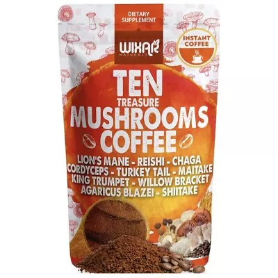 Wixar Ten Treasure Mushroom Coffee Blend Instant Powder Lions Mane 5oz NEW • $29.99