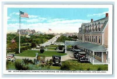 1936 Ocean Boulevard Showing Hawthorne Inn Chatham Bars Inn Cape Cod MA Postcard • $9.74