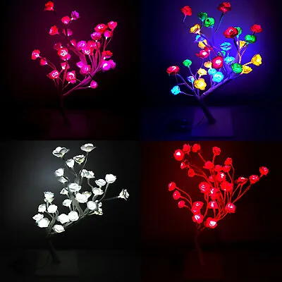 £9.50 • Buy 24 LED Rose Tree 40cm Bonsai Christmas Light Home Battery Operated Decoration La