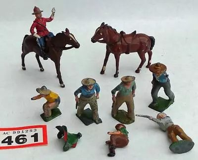 #461 Vintage Britains + Other Lead Cowboys And Mounted RCMP • £15