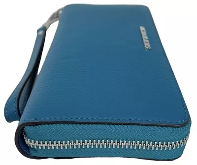 NWB Michael Kors Continental Wallet Lagoon Blue Leather 35T7GTVE7L Dust Bag FS • $90.99