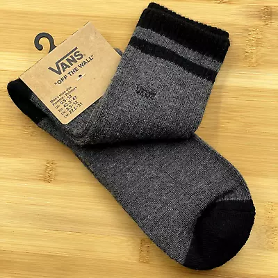 Vans  Crew Charcoal Socks - Size UK 8.5 - 12 BNWT • £14.99