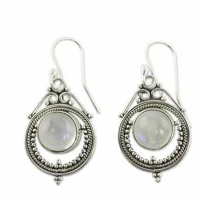 Elegant Boho Moonstone Drop Earrings Women Silver Plated Lab-Created • $3.84