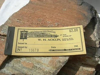 1920 Santa Rita New Mexico Nm (mining Ghost Town)  Acklin $2.00 Scrip Token Book • £21.18