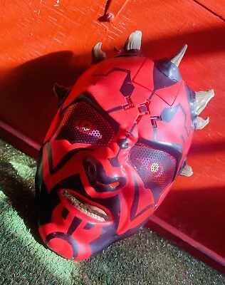 Darth Maul Star Wars 2011 Talking Adjustable Mask Halloween Costume Hasbro WORKS • $14.97