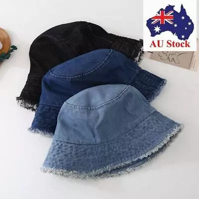 Summer Vintage Denim Style Fisherman Cap Bucket Hat Sunscreen Hat Bob Hat • $16.93