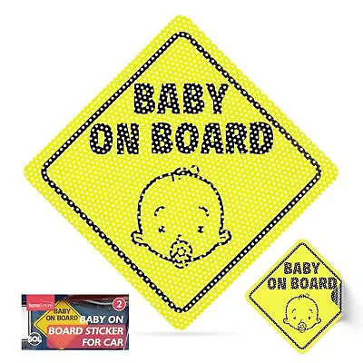 2 Baby On Board Sticker Car Signs Decal For Child Children Window Safety Warning • £2.99