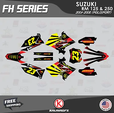 Graphics Kit For SUZUKI RM125 250 2001-08 POLISPORT RESTYLE FH-red • $82.99