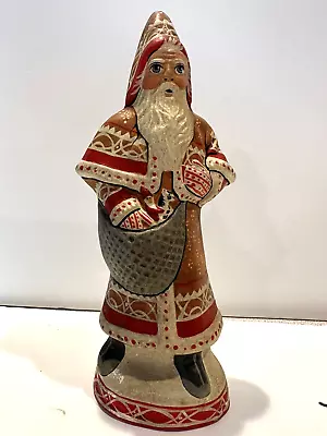 $250 • Buy VAILLANCOURT FOLK ART ~ 8  Father Christmas In Brown & Red Coat ~ 2002-35 #106