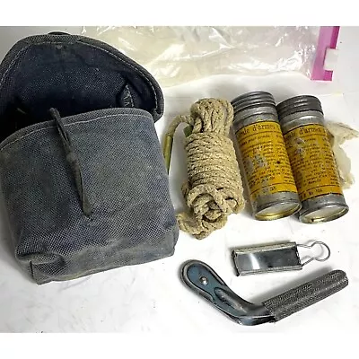 Swiss Army K31 Cleaning Kit Small Gray Canvas Vintage WW2 Military • $39