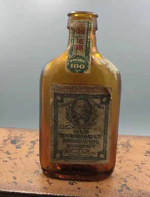 Vintage Old Overholt Straight Rye Whiskey Miniature Bottle Empty • $50