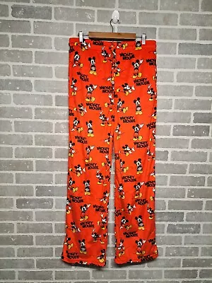 Disney Mickey Mouse Mens Size Large Fleece Pajama Pants Lounge  Sleepwear Cozy • $14.99