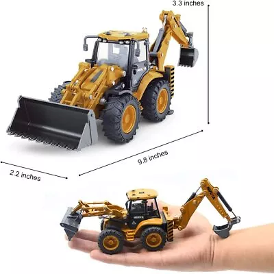 1/50 Diecast Backhoe Front Loader Truck  Construction Vehicle Toy For Kids Model • £18.14