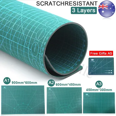 Australia A1 A2 A3 Self Healing Large Thick Cutting Mat Double Sided Cut Pad+A5 • $14.69