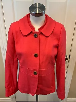 J.Crew Light Red Wool Peter Pan Collar Jacket Size 8 • $64.80