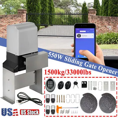 3300LBS Electric Automatic Sliding Gate Opener Motor Kit & 4 Remotes APP Control • $254.98