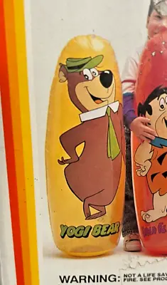 VINTAGE 36  INTEX Hanna Barbera YOGI BEAR INFLATABLE Bop Punching Bag NEW - B11 • $39.95