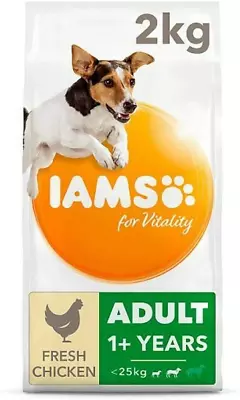 Iams For Vitality Dry Dog Food Small/Medium Breed With Fresh Chicken 2kg • £14.85