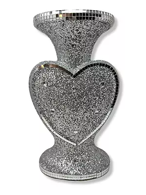 Heart Gourd Shaped Shiny Sparkly Mirrored Glitter Flower Vase Luxury Home Decor • £28.41