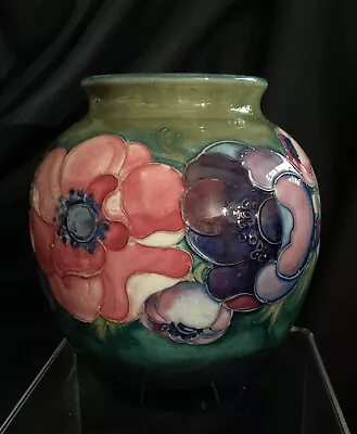 William Moorcroft Anemone 5” Ball Vase British Art Pottery Arts & Crafts EUC • $210