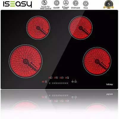 30'' Built-in Electric Ceramic Cooktop Stove Top 4 Burner Timer Touch Control • $161.59