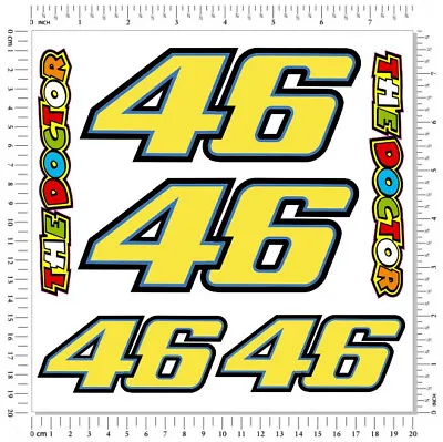 VR 46 Valentino Rossi The Doctor Helmet Decals Set Stickers Graphics Laminated • £9.49