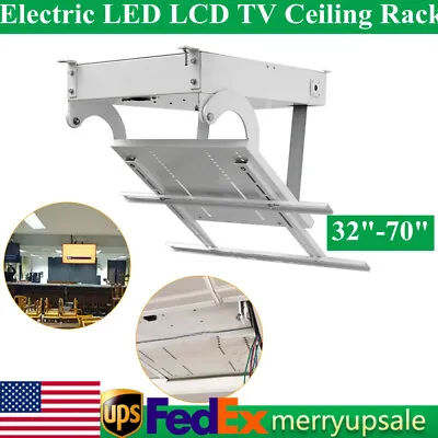 $399 • Buy 32 -70  Motorised LED LCD TV Ceiling Mounted Hanger Electric Rack Bracket+Remote